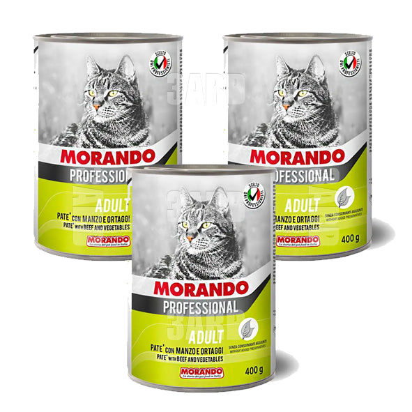 Morando Wet Food Cat Pate Beef & Vegetables 400g Pack of 3 3ard