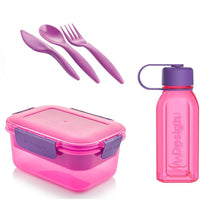 Load image into Gallery viewer, M-Design Lunch Set - 1.1L Lunch Box & 500ml Water Bottle & 3pcs Cutlery Set