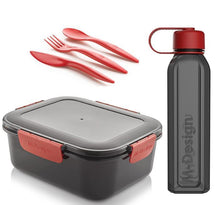 Load image into Gallery viewer, M-Design Lunch Set - 2.1L Lunch Box & 800ml Water Bottle & 3pcs Cutlery Set