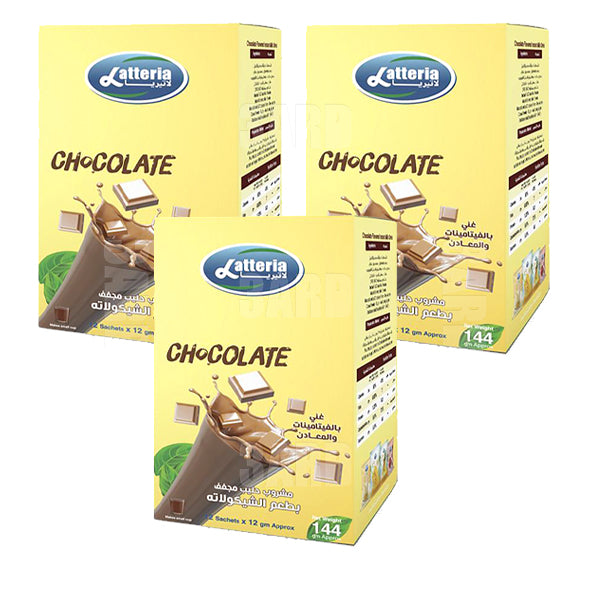 Latteria Chocolate Flavored Milk Powder 12g 12 sachets Pack of 3 3ard