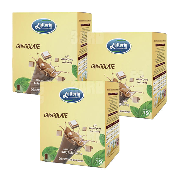 Latteria Chocolate Flavored Milk Powder 25g 6 sachets Pack of 3 3ard