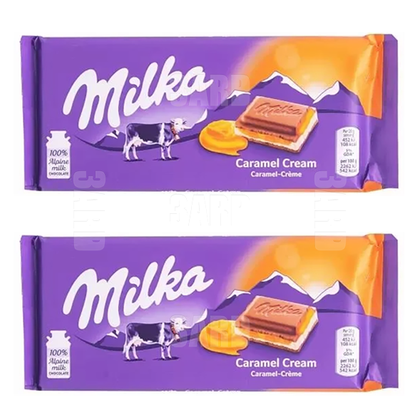 Milka Caramel Cream Chocolate 100g - Pack of 2