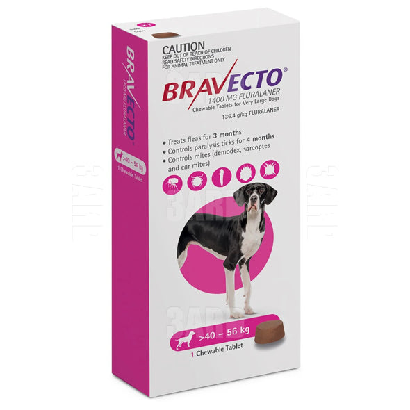 Bravecto Tablet for Dogs (40-56kg) 1 Tablet - Pack of 1