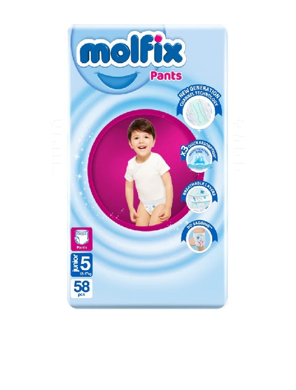Molfix Pants Size 5 Junior (12-17Kg) 58 Pc - Pack of 1