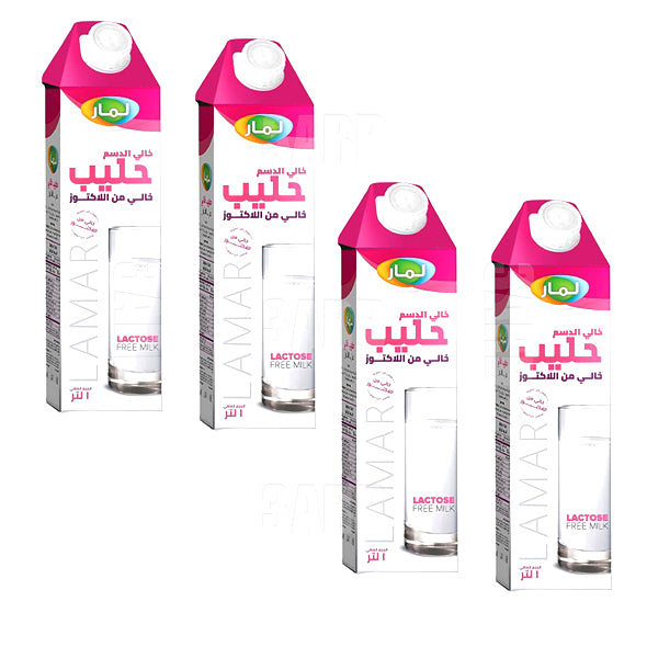 Lamar Lactose Free Milk Skimmed 1L - Pack of 4