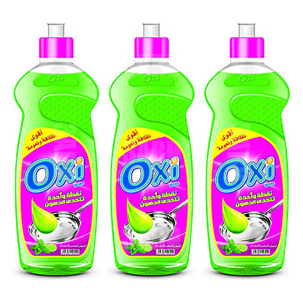 اوكسي سائل غسيل الاطباق الليمون الاخضر والنعناع ٦۰۰مل - ٣ عبوة