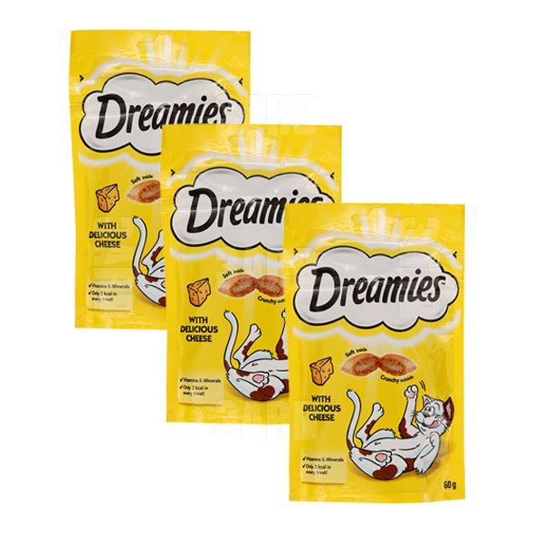 Dreamies Cat Treats Cheese 60g - Pack of 3