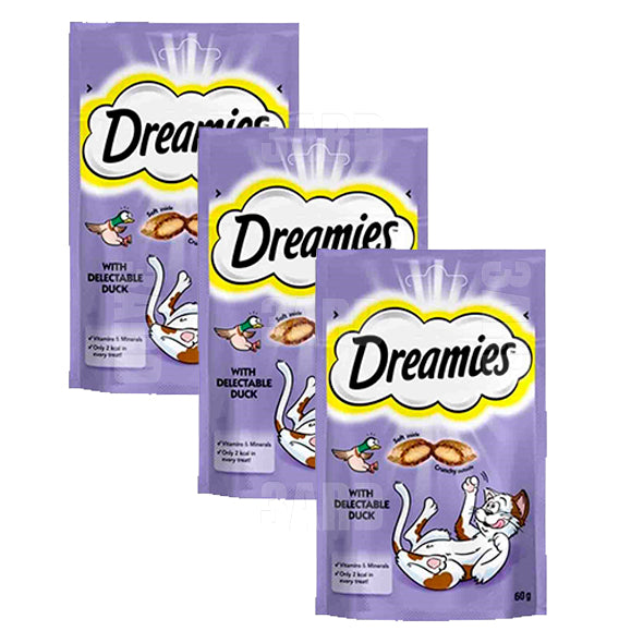 Dreamies Cat Treats Duck 60g - Pack of 3