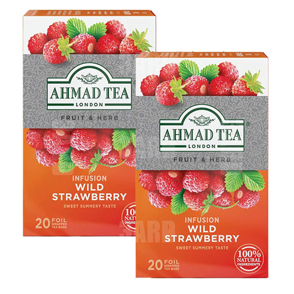 Ahmad Tea Wild Strawberry Tea 20 Teabags - Pack of 2