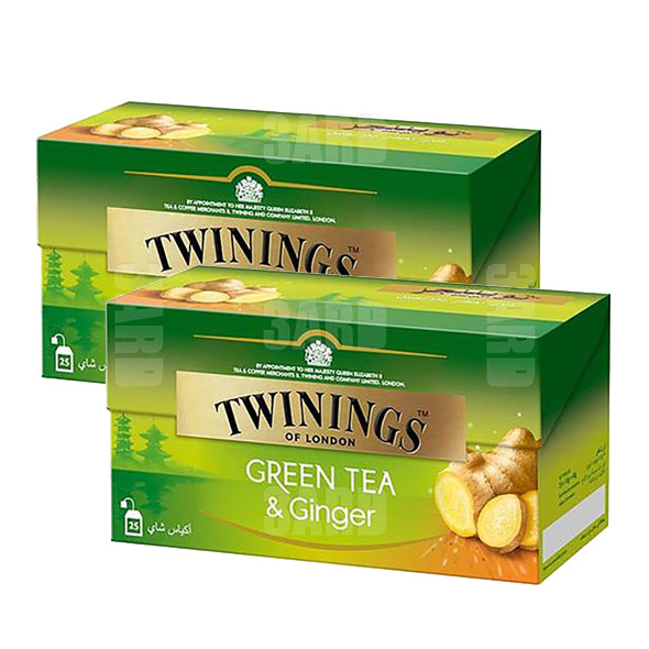 Twinings Green Tea Ginger 25 Bags - Pack of 2