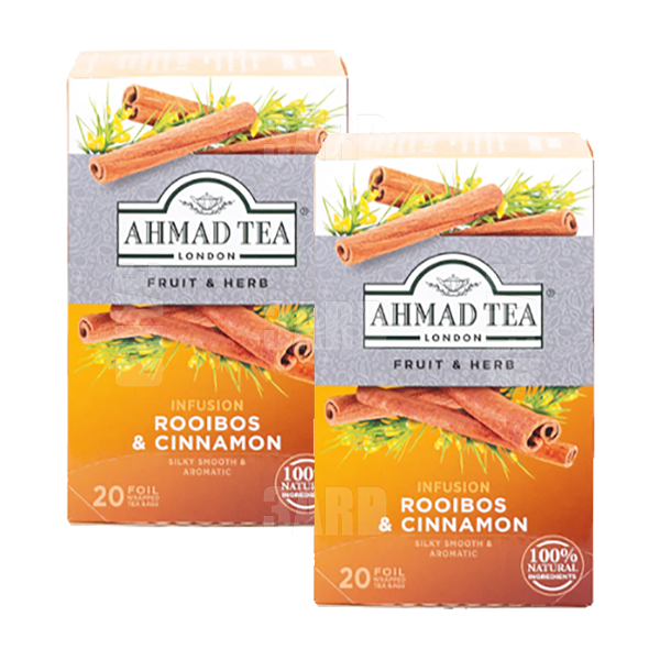 Ahmad Tea Rooibos & Cinnamon Tea 20 Teabags - Pack of 2