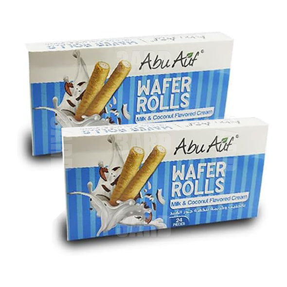 Abu Auf Wafer Rolls Milk & Coconut 24pcs - pack of 2