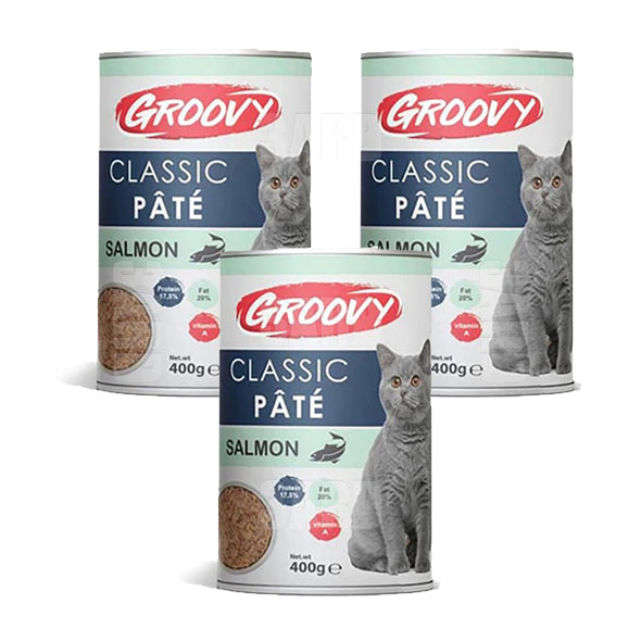 Groovy Cat Classic Pate Salmon 400g - Pack of 3
