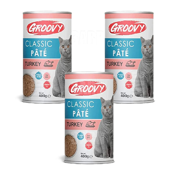 Groovy Cat Classic Pate Turkey 400g - Pack of 3
