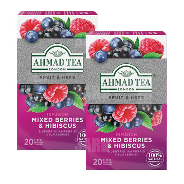 Ahmad Tea Mixed Berries & Hibiscus 20 Teabags - Pack of 2
