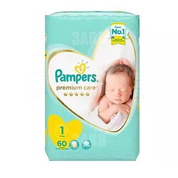 Pampers Premium Care Diapers Size 1 (2-5 kg) 60 pcs - Pack of 1