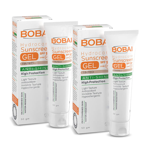 Bobai Sunscreen Tinted Gel Anti Shine SPF50 50g - Pack of 2