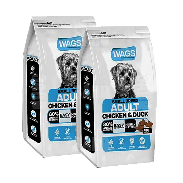 Wags Small Breed Adult Chicken & Duck 4kg - Pack of 2