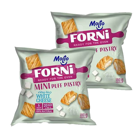 Molto Forni Mini Puff Pastry White Cheese 6pcs 180g - Pack of 2