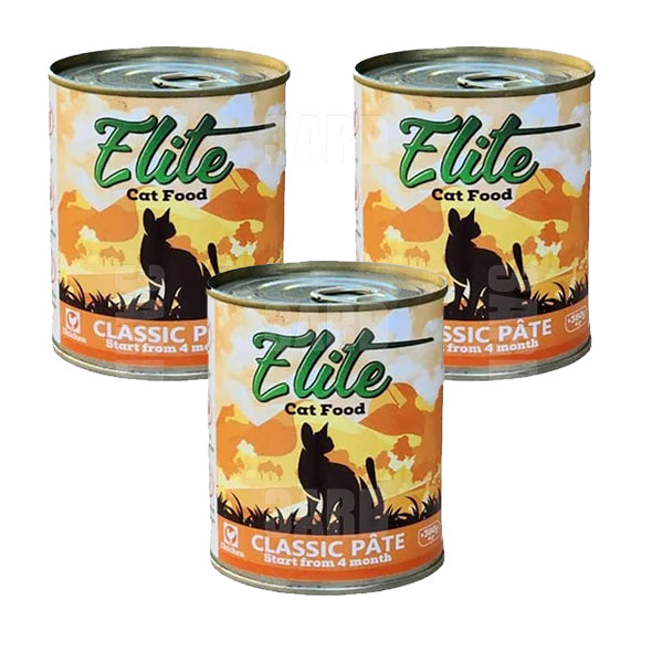 Elite Cat Food Classic Pate Chicken 380g - Pack of 3