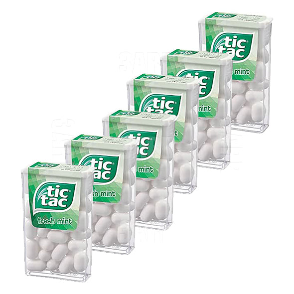 Tic Tac Fresh Mint Candy 10.2g - Pack of 6