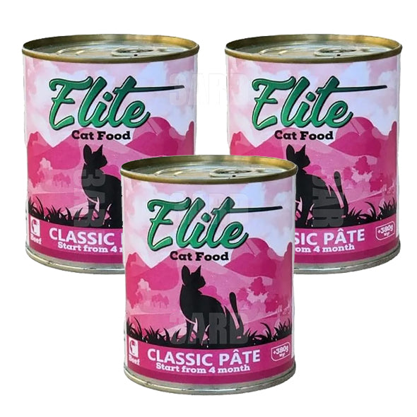 Elite Cat Food Classic Pate Beef 380g - Pack of 3