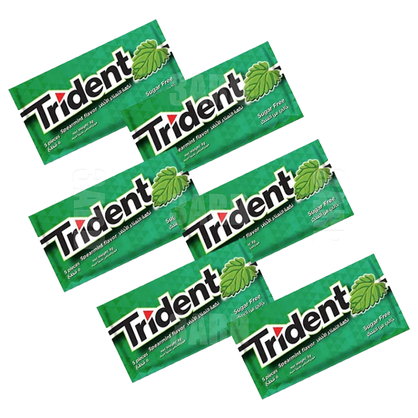 Trident Spearmint Gum 8g - Pack of 6