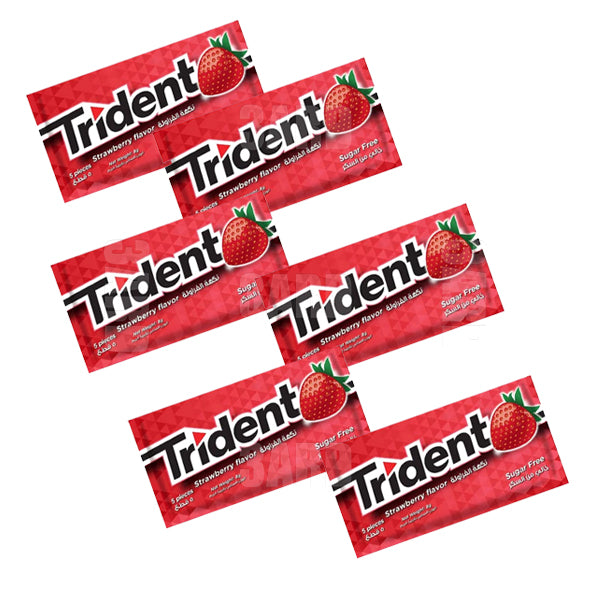 Trident Strawberry Gum 8g - Pack of 6