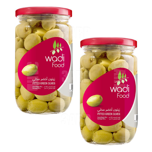 Wadi Food Pitted Green Olives 650g - Pack of 2