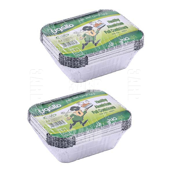 Falcon Food Containers Foil with Covers 11 x 14 cm 10pcs - Pack of 2