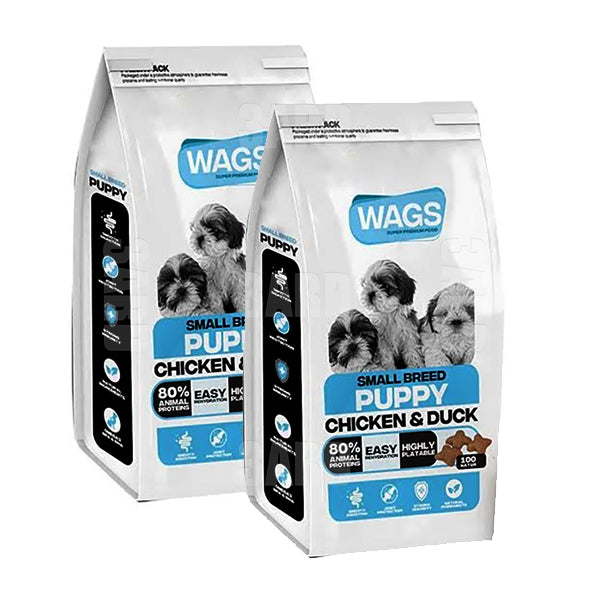 Wags Small Breed Puppy Chicken & Duck 4Kg - Pack of 2