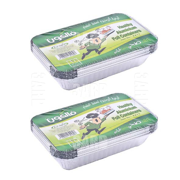 Falcon Food Containers Foil with Covers 12 x 20 cm 10pcs - Pack of 2