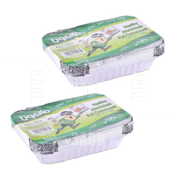 Falcon Food Containers Foil with Covers 9.5 x 14 cm 10pcs - Pack of 2