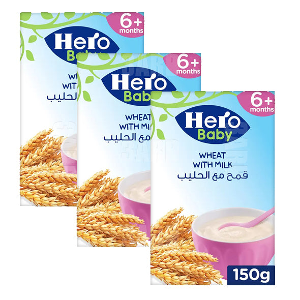 Hero Baby Cereal Wheat with Milk 150g - Pack of 3