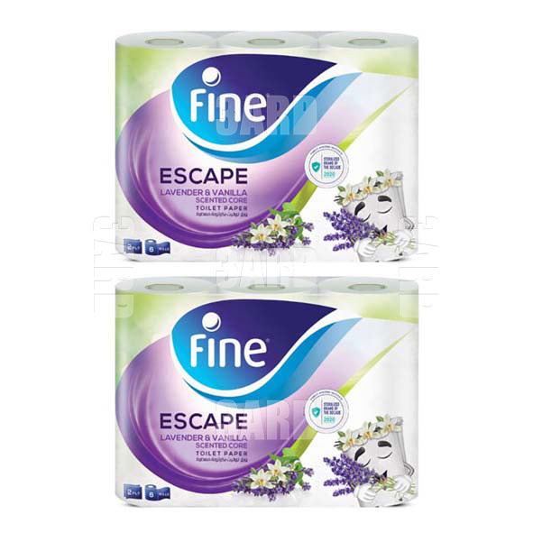 Fine Escape Toilet Paper Rolls Lavender & Vanilla 6 Rolls - Pack of 2