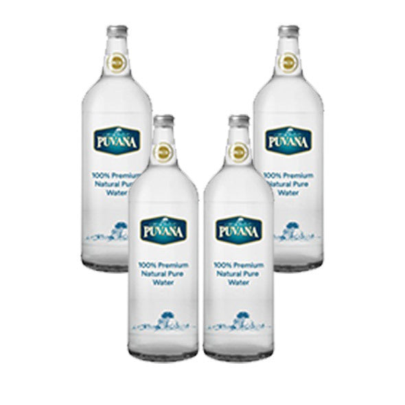 Puvana Natural Pure Water Glass Bottle 500ml - Pack of 4