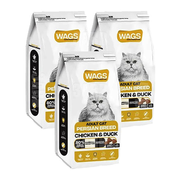 Wags Persian Adult Chicken & Duck 2Kg - Pack of 3