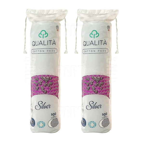 Qualita Cotton Pads Silver 100 Pcs - pack of 2