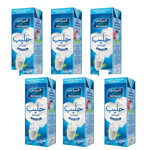 Almarai Skimmed Milk 200ml - Pack of 6 – 3ard