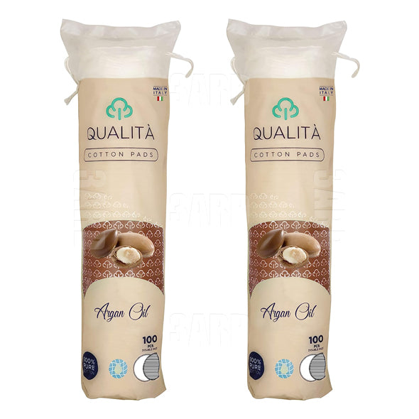 Qualita Cotton Pads Argan 100 Pcs - pack of 2