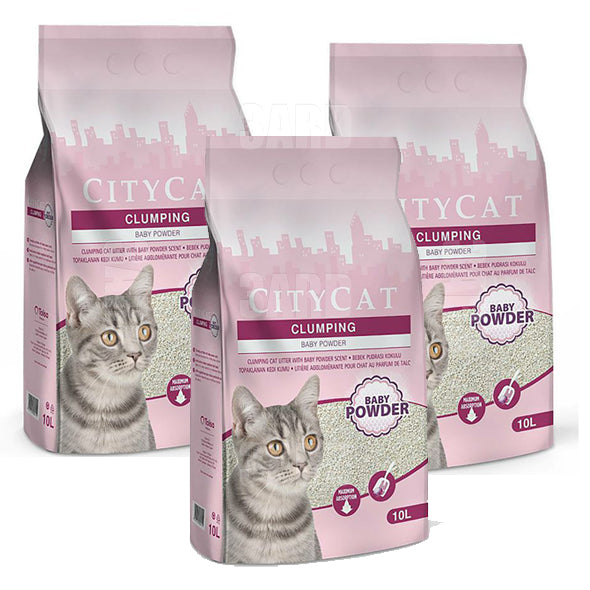 City Cat Litter Baby Powder 10L - Pack of 3