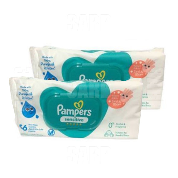 Pampers Baby Wipes Sensitive 56 Wipes - Pack of 2