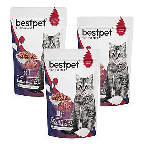 Bestpet Jelly Beef Cat 85g - Pack of 3