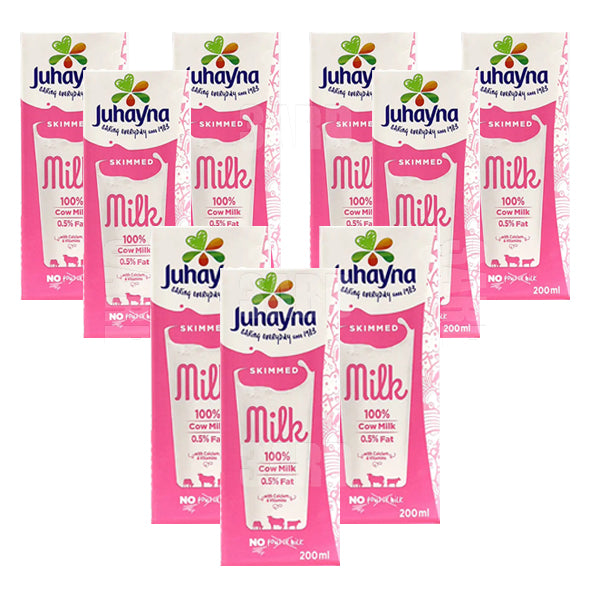 Juhayna 0.5% Skimmed Milk 200ml - Pack of 9