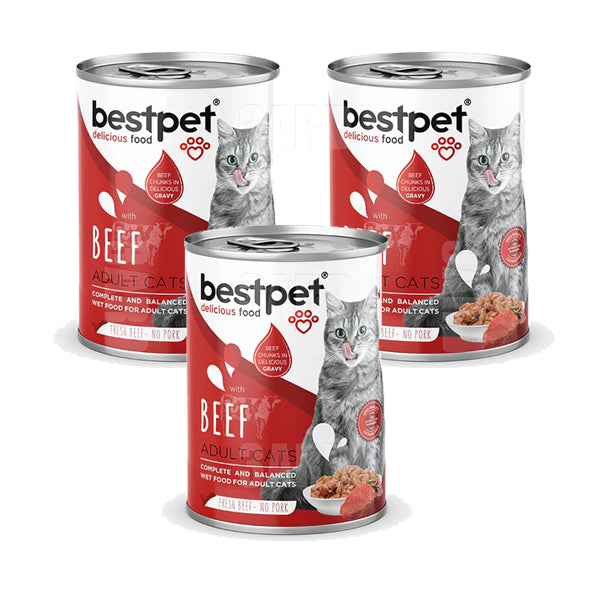 BestPet Wet Food Cat Adult Beef 400g - Pack of 3