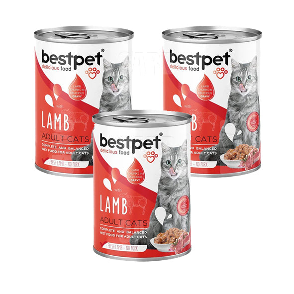 BestPet Wet Food Cat Adult Lamb 400g - Pack of 3