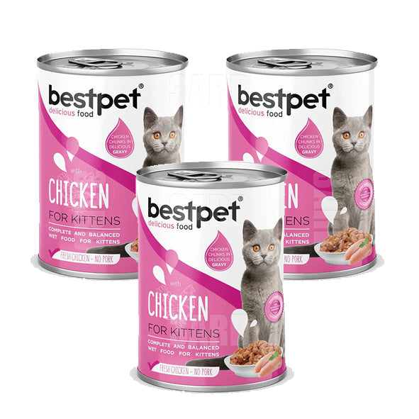 BestPet Wet Food Cat Kitten Chicken 400g - Pack of 3