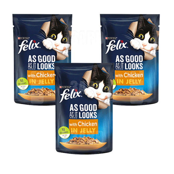 Felix Wet Food Cat Chicken in Jelly 85g - Pack of 3