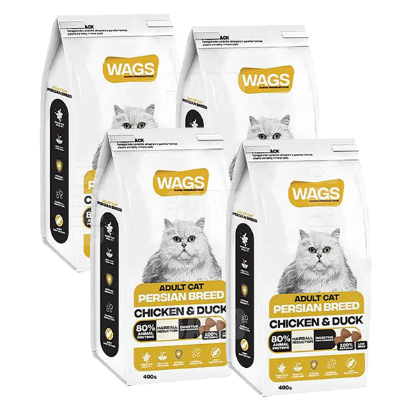 Wags Persian Adult Cat Chicken & Duck 400gm - Pack of 4