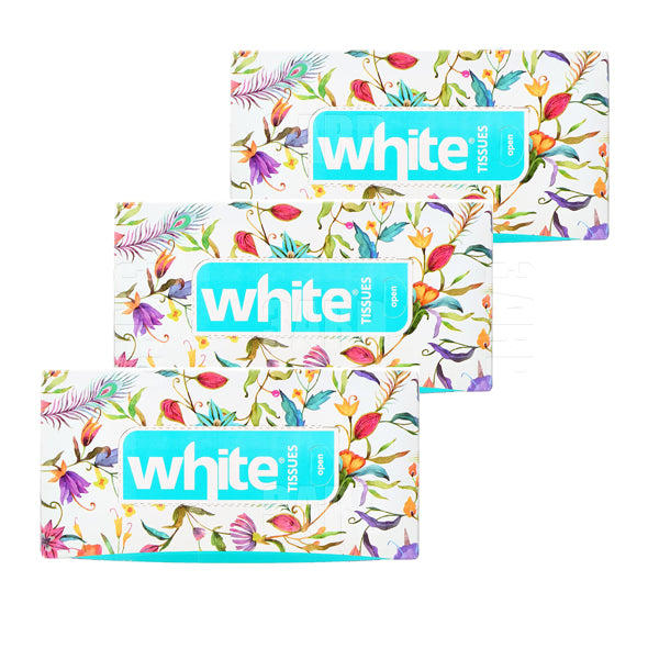 White Carton Tissues 300 Tissues - pack of 3
